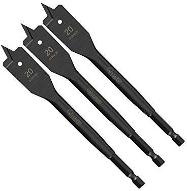 3 x SabreCut SCRIW20_3 20mm x 152mm Impact Rated Flat Wood Spade Bits for Softwood Hardwood Chipboard