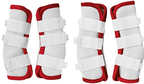 LEAFOREST Fliegenstiefel für Pferde, perfekt für Pferdebeinbandagen und maximalen Fliegenschutz, 4er-Set (Weiß, Cob)