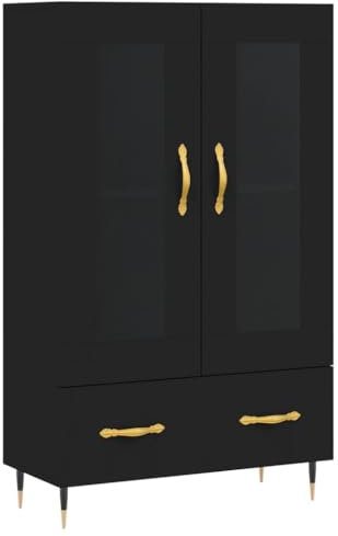 vidaXL Highboard Schwarz 69,5x31x115 cm Holzwerkstoff