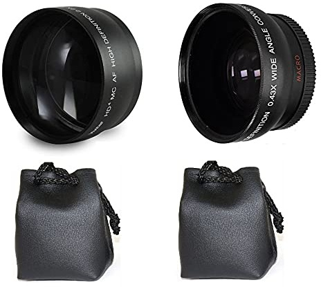 2 Lens HD Wide Angle & 2.2X TELEPHOTO Lens for Sony HDR-XR520 HDR-XR500 HDR-CX12