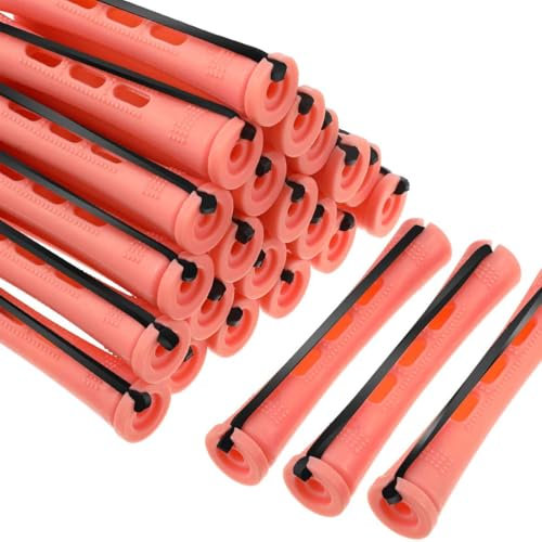 QEQSHQO 24 pezzi Bigodini per Capelli,Bigodini in Plastica,Rullo per Capelli Antiscivolo,Capelli Perm Rulli Bigodini Per Capelli,Con Aste a Onde Fredde,Canne permanenti,Per Parrucchieri,senza calore