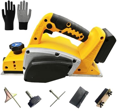 Bekasa - Cepilladora eléctrica (20 V, 16500 rpm, ancho 82 mm, profundidad ajustable 0-2 mm, cepilladora manual para carpintería y bricolaje (sin batería)