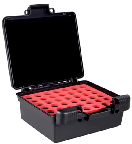 MiOYOOW Boîte Munitions, Caisse de 42 Cartouches Étanche avec Éponge Absorbant Les Chocs, Étui Tactique pour Cartouches de Fusil de Chasse de Calibre 12 (21×17×8,5cm)