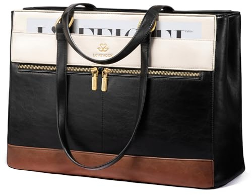 LOVEVOOK Bolso de mano para mujer, bolso de trabajo, bolso de profesor, bolso de la compra, bolso de piel sintética, maletín para mujer, bolso de mano para mujer, bolso de negocios para oficina