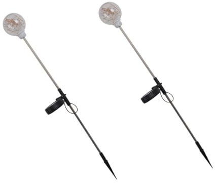 EPIGEIST 2 piezas Lámparas Solares Jardín Esféricas con Panel Solar Luz Exterior Resistente Lluvia Diseño Festivo Bola para Césped y Jardín