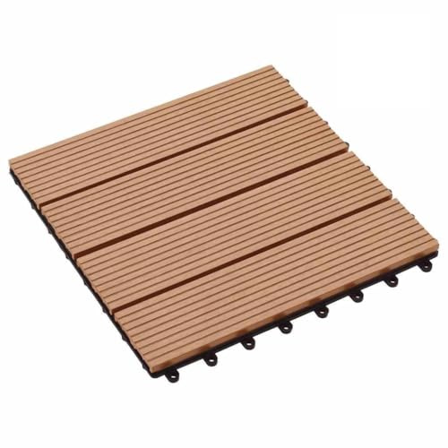 INLIFE Carreaux de terrasse 22 pcs 30 x 30 cm 2 m² WPC Teck-277801