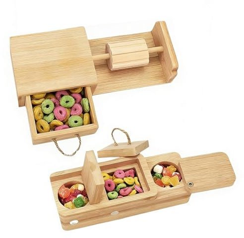 Generisch Juego de búsqueda de Comida para hámster, Interactivo de Madera para búsqueda de Comida, para hámster, hurón, Conejo, Chinchilla, Erizo, jerbo del Desierto, Ardilla