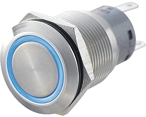 TRU COMPONENTS 701310 LAS1-AGQ-11E, BL Vandalismusgeschützter Drucktaster 250 V/AC 5 A 1 x Ein/(Ein) tastend Blau IP67