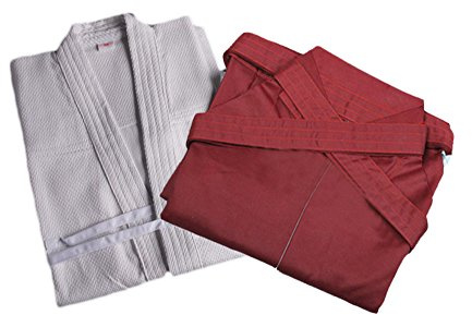 G-LIKE ZooBoo Mens Kendo/Aikido Keikogi Hakama Martial Arts Uniform (White&Red, XL/180)