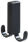 WENKO Gancho de ducha doble Vieste negro mate - Ganchos para pared de la ducha, Acero inoxidable, 2 x 7 x 5.5 cm, Negro