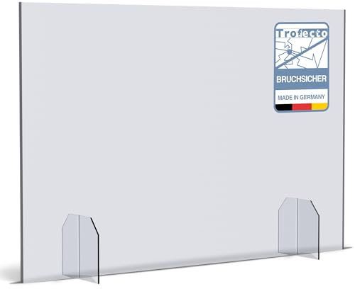 Trofecto Spuckschutz ohne Durchreiche aus Acrylglas PETG als Thekenaufsatz - Acrylglas Platte - Typ 5 (100x35cm, Stärke 5mm)