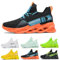 Laufschuhe Herren Damen Sportschuhe Atmungsaktiv Leichte Turnschuhe Straßenlaufschuhe Outdoor Schuhe Fashion Gym Fitness Sneaker G133 Black Orange 46