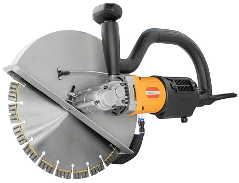 WABROTECH® Elektrisk Betongsåg 320 mm - Betongskärare 4500 RPM med Diamantblad för Torra och Våta Snitt 140 mm - Betongkapare 1800 W