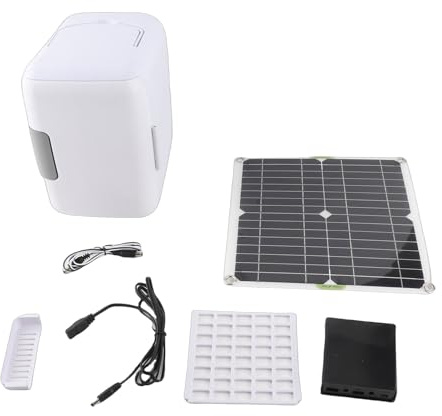 Solarbetriebener Camping-Kühlschrank, 50 W Solarpanel, Solarbetriebener Kühlschrank, Tragbarer Mini-Kühlschrank, Solarbetriebener Kühlschrank