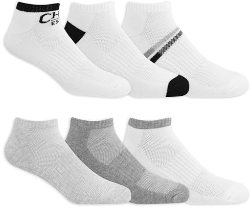Chaps Athletic Cushioned Performance Lot de 6 Paires de Chaussettes Basses en Maille Respirante Coupe, Blanc Assorti, 4.5-12 UK Homme