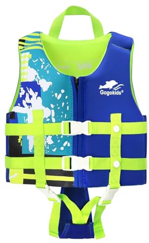 Gogokids Schwimmweste Float Jacket - Kinder Schwimmtraining Auftrieb Badeanzug mit verstellbaren Sicherheitsgurten für 15-35kg Kinder, Jungen Mädchen im Alter von 2-9 Jahren