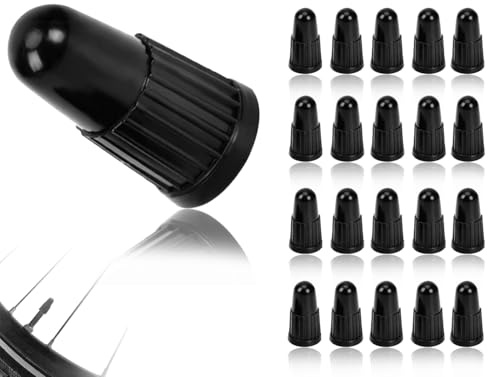 Lhbwhiz 20 pezzi tappi valvola per bicicletta,coperchio valvola in plastica per pneumatici bicicletta,valvola francese per pneumatici,tappi valvola bicicletta,tappo valvola aria(nero)
