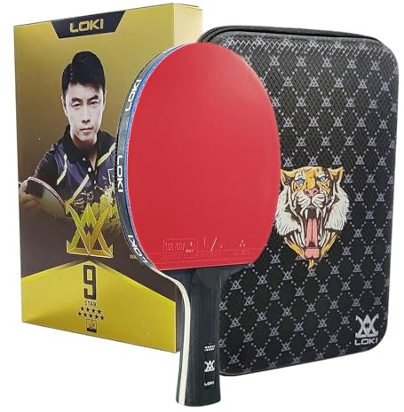 LOKI 9 Star Table Tennis Racket Professional 5+2 Carbon Ping Pong Paddle 9 Star Ultra Offensive with Sticky Rubbers