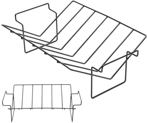 Gril à côtelettes pour barbecue - Grille à rôtir de poulet, grille à rôtir en forme de V pour dinde | Support pratique pour grandes côtes à haute température avec poignées, po