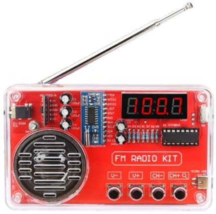 Reinscer FM-radio-byggsats, FM-radiomottagare 50–108 MHz, lödningsset för elektroniska grupper med LCD-display
