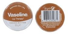 Vaseline Lip Balm - Petroleum Jelly Lip Therapy Cocoa Butter Lip Balm 20g Moisturising Treatment for Dry Lips Pack Of 2