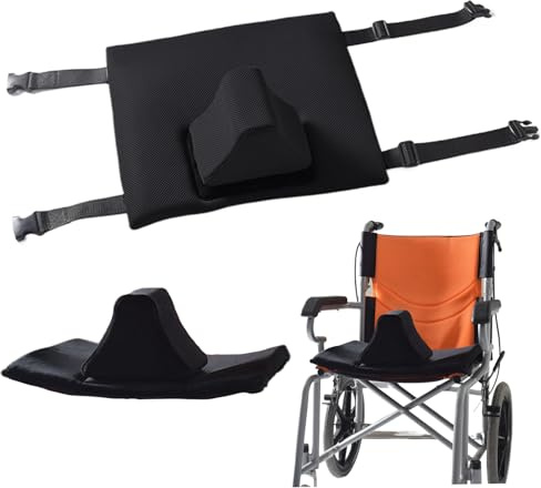 Cojín para silla de ruedas para personas mayores, cojín de cuña con pomo de cadera de posicionamiento suave, transpirable con correa de seguridad y doble cremallera, cómoda cuña de esponja lavable (n