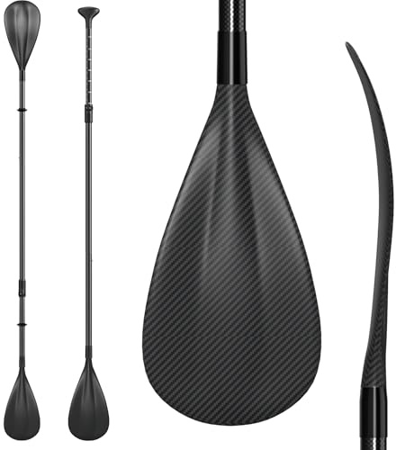 Awstrokine Pagaie Sup et Kayak 2 en 1 en Carbone - Pagaie Télescopique Réglable pour Stand Up Paddle, Tige en Fibre de Carbone Légère 67-83
