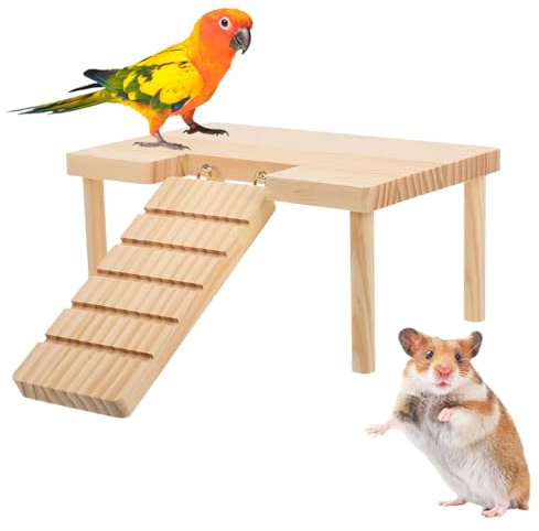 Persiiious Piattaforma di criceto per arrampicata con ponte Ladder Bridge, criceti, piattaforma per arrampicata porcellini d'India, per roditori, arrampicata e giochi, antistress e cura dentale