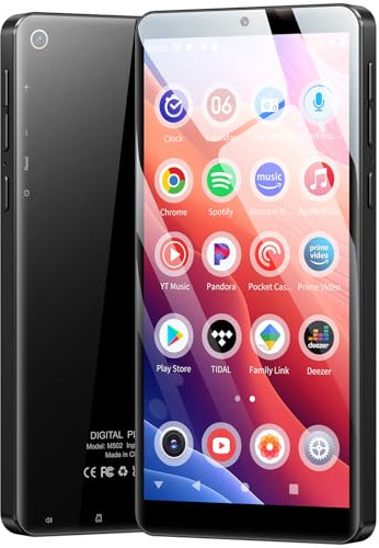 128GB Reproductor MP3 con WiFi Bluetooth y Cámara, Android 13.0, RAM: 4GB, Spotify MP3 de Música con Altavoz, Oilsky 5,5'' 1080P MP4 Player de Pantalla Táctil (Negro)