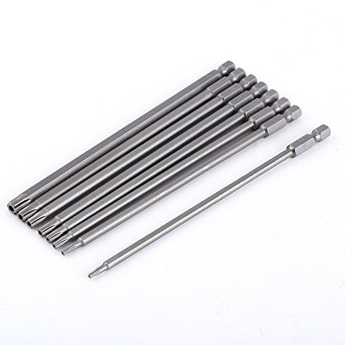 8 st 150 mm skruvmejsel bitsskruvmejsel med magnetisk spets, Torx-skruvmejsel med sexkantigt skaft, S2, T8-T40 (8 st 150 mm T8-T40)