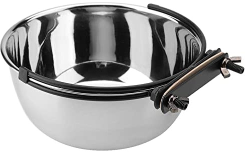 TOPINCN Hanging Food Water Bowl Stainless Steel Non-Toxic Hygiene Sturdy Durable Feeder for Cat Pet Dog Puppy Crate Cage(M)