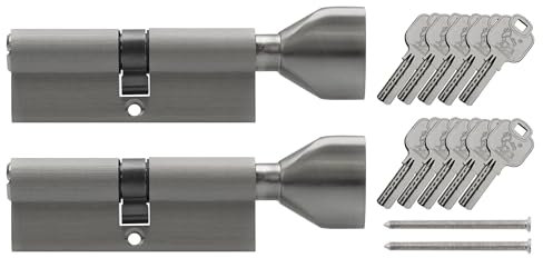 KSN - 2 cylindres à bouton - 80 mm - 40/40 - À fermeture identique 10 clés