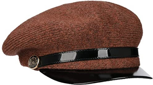 McBURN Feinstrick Elbsegler Elbseglermütze Strickcap Schildmütze Baker-Boy-Mütze Damen - Made in Italy mit Schirm, Schirm Winter Herbst-Winter - One Size rost