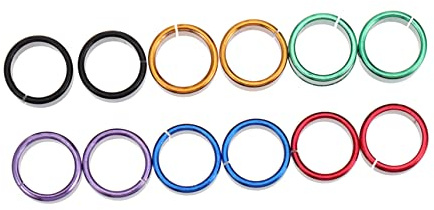 BCOATH Anneaux en Aluminium Colorés pour Pattes d'oiseaux et Perroquets, 12 Pièces, Faciles à Utiliser sans Bavure, Gestion Avicole et Séparation des Races