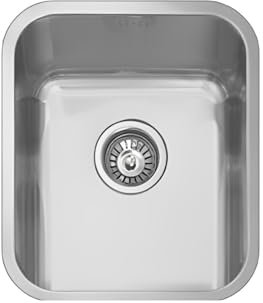 Gresinex | Fregadero Cocina Roma Bajo Encimera y Sobre Encimera | 1 Seno | 20 cm Profundidad - Acero Inoxidable Aisi 304 (Sin Tabla de Corte, 34x40)