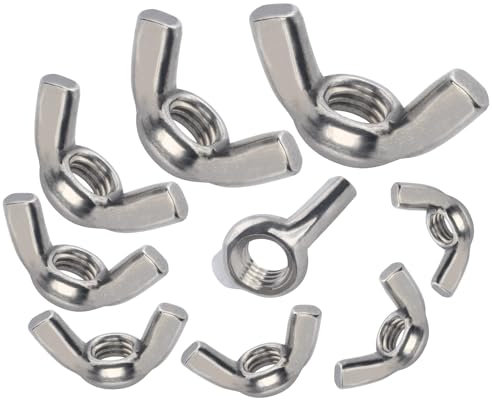 Flügelmuttern M6 50 Stück Edelstahl A2 V2A Schmetterlingsmutter Gewindemutter Schraubenmutter Wing Nut Mutter Flügelmutter DIN 315 nicht rostend zur universellen Nutzung ohne jegliches Werkzeug