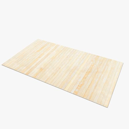 Comart, Alfombra Bamboo Style para Cocina, salón, baño, bambú Efecto Shabby Chic, Fondo Antideslizante, Natural, 50 x 280 cm