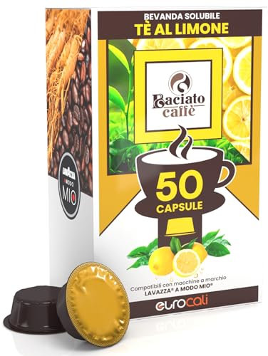 50 Capsule Gusto Tè al Limone Compatibile con Lavazza A Modo Mio per Baciato Caffè Bevanda Solubile Linea Desiderio