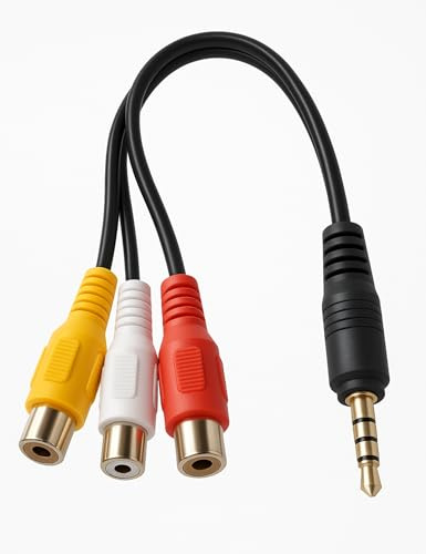 AURUM Av Adapter, 3,5mm Stecker Klinke Auf 3x Cinch Buchse Av Kabel, Video Kabel FüR Dvd, Mac, Av, Hdd Und Dvr, Tv-Box/Mp3/Pc