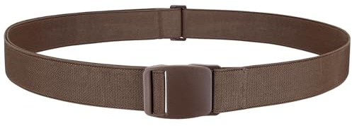 WHIPPY Women Invisible Belts, Adjustable Elastic Belt Women Stretch Belt with Flat Buckle Ladies No Show Waist Belts for Jeans Dresses Pants,Coffee,Fits waist 24-43