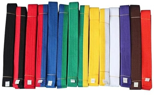 BOJHGO Cinturones de Taekwondo Multicolores for Adultos, cinturón Karate, Cinta for la Cintura, Artes Marciales, Judo, Negro, marrón, Morado, Naranja, 2 uds., 160cm-320cm(Blue,300cm)