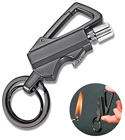 YUSUD Permanent Match, Flint Fire Starter Never Ending Match Keychain Lighter with Bottle Opener, Forever Waterproof Matches Strike Anywhere, Survival Cool Lighters for Camping (Fuel Not Included)