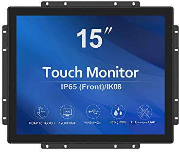GreenTouch Monitor LCD con Pantalla táctil de Marco Abierto 15 Pulgadas - PCAP Capacitivo -1024x768-5:4-Negro
