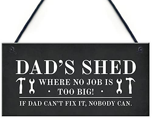 Dads Shed Sign Hanging Garden Plaque Gift For Dad Fathers Day Funny Gift For Him