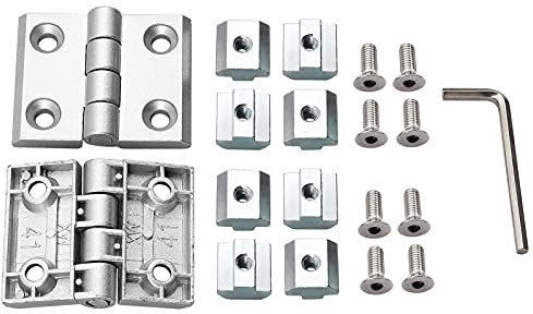 Kamtop aluminium profil dörr fällbart gångjärn 2 x 4040 metallgångjärn zinklegering aluminiumprofil roterande band