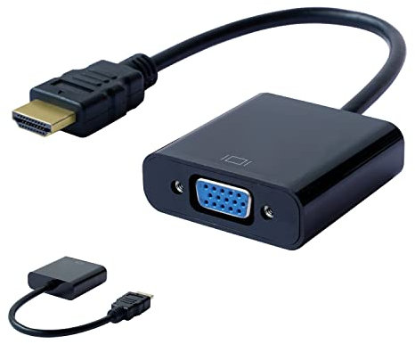 Dynamode HDMI To VGA Adapter - Male To Female 1080P Cable Converter for Computer Desktop, Laptop PC Projector, HDTV, Chromebook, PS3/4 Raspberry Pi, Xbox