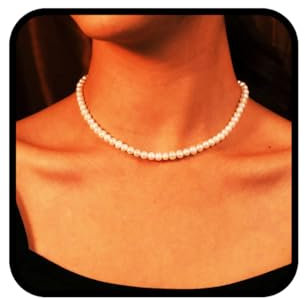 Ushiny Boho Imitation Perlenkette Simulierte Perle Halskette Vintage Festival Perlen Halskette Schmuck für Frauen und Mädchen