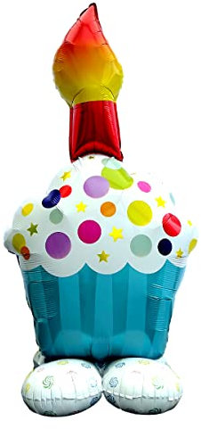 LavaRose Jumbo 120cm Tall Happy Birthday Balloons. Freestanding, No Helium Needed. Colorful and Unique for Parties
