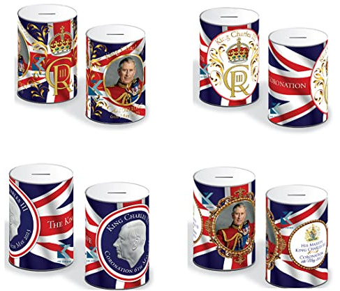2 x KING CHARLES III MONEY TIN -Piggy Bank, LIMITED EDITION CORONATION Coin Tin, Cash, Saving Tin, Money Box, Birthday Money, Holiday & Christmas Fund (2 x KING CHARLES III)