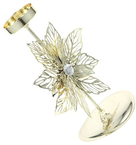 Amosfun Portacandele Natalizio Forma Di Fiore Supporto Per Candele Votivo Decorazione Per Festa Di Natale e Atmosfera Romantica Compatto e Facile Da Spostare Design Elegante Per La Casa e